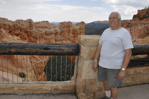 Lee Duquette at the Natural Bridge in Bryce Canyon, Utah